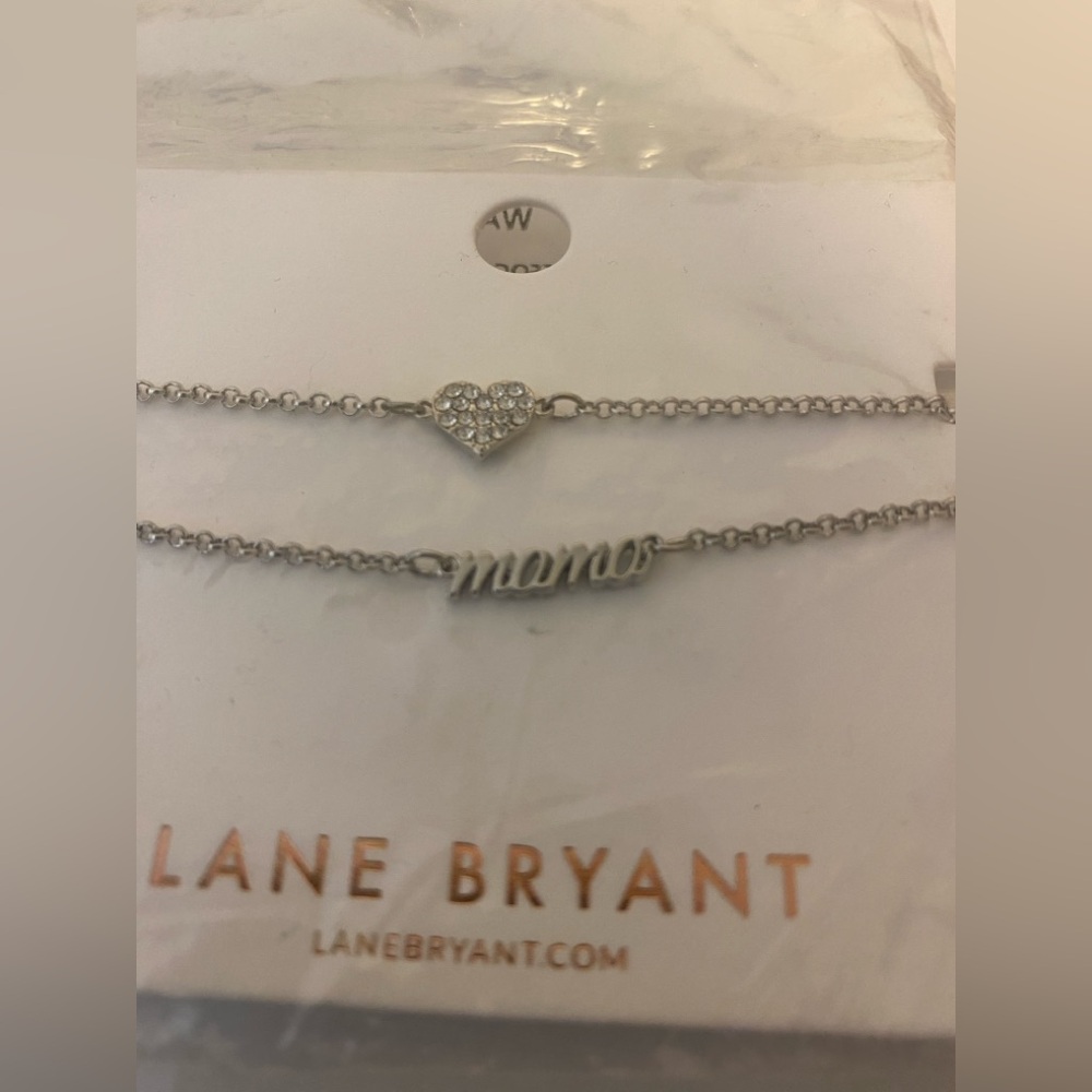 Women’s Lane Bryant silver Heart Mama necklace set